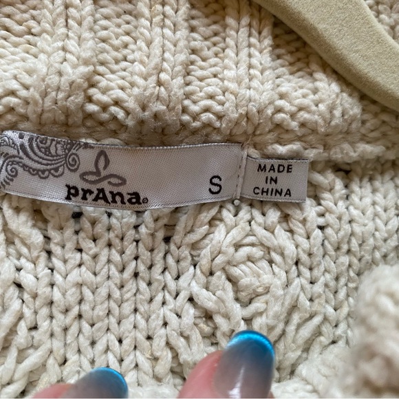 PRANA Delaney Cable Knit Fisherman Knit Long Line Sweater Coat S - Picture 10 of 12